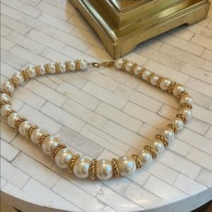 Joan Rivers Gold and Cream Pearl Necklace